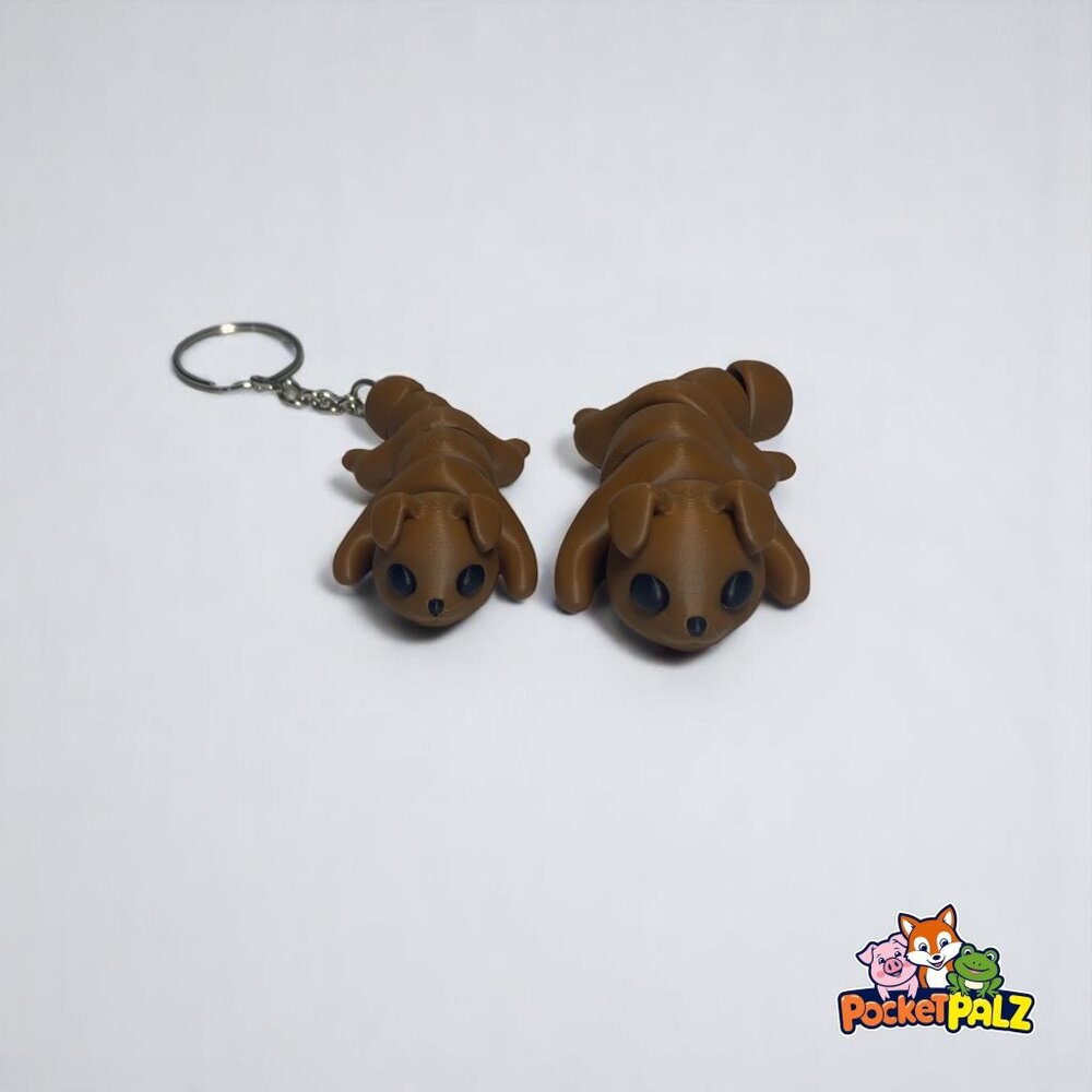 3D Printed Articulated Dog Fidget Toy and Keychain